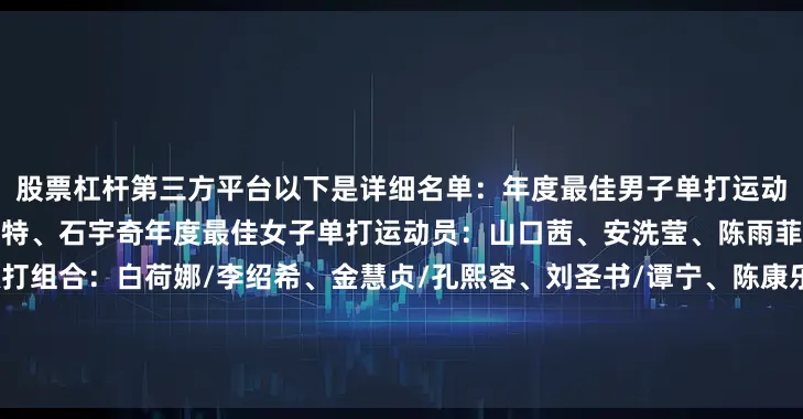 股票杠杆第三方平台以下是详细名单:年度最佳男子单打运动员:安东森、周天成、昆拉武特、石宇奇年度最佳女子单打运动员:山口茜、安洗莹、陈雨菲、王祉怡年度最佳女子双打组合:白荷娜/李绍希、金慧贞/孔熙容、刘圣书/谭宁、陈康乐/蒂娜年度最佳混合双打组合:陈堂杰/杜依蔚、德差波/苏皮萨拉、冯彦哲/黄东萍、蒋振邦/魏雅欣