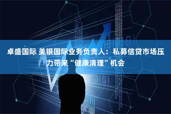 卓盛国际 美银国际业务负责人：私募信贷市场压力带来“健康清理”机会